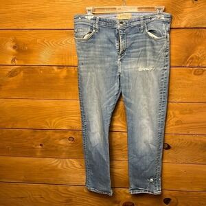 Anthropologie Holding Horses Jeans Womens 30 Light Distressed Denim Straight Leg